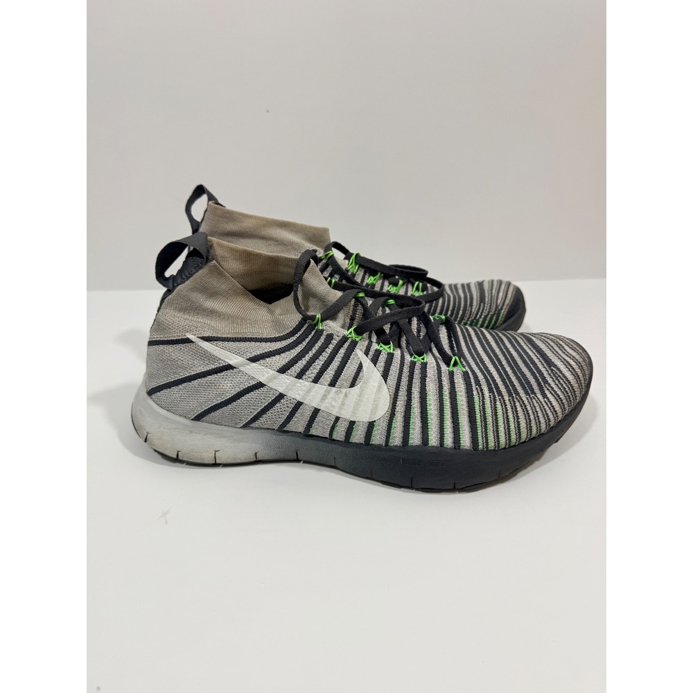 Nike Free Train Virtue Mens 11 Grey Black Green Good 833275-110 Flywire Running - Picture 3 of 6